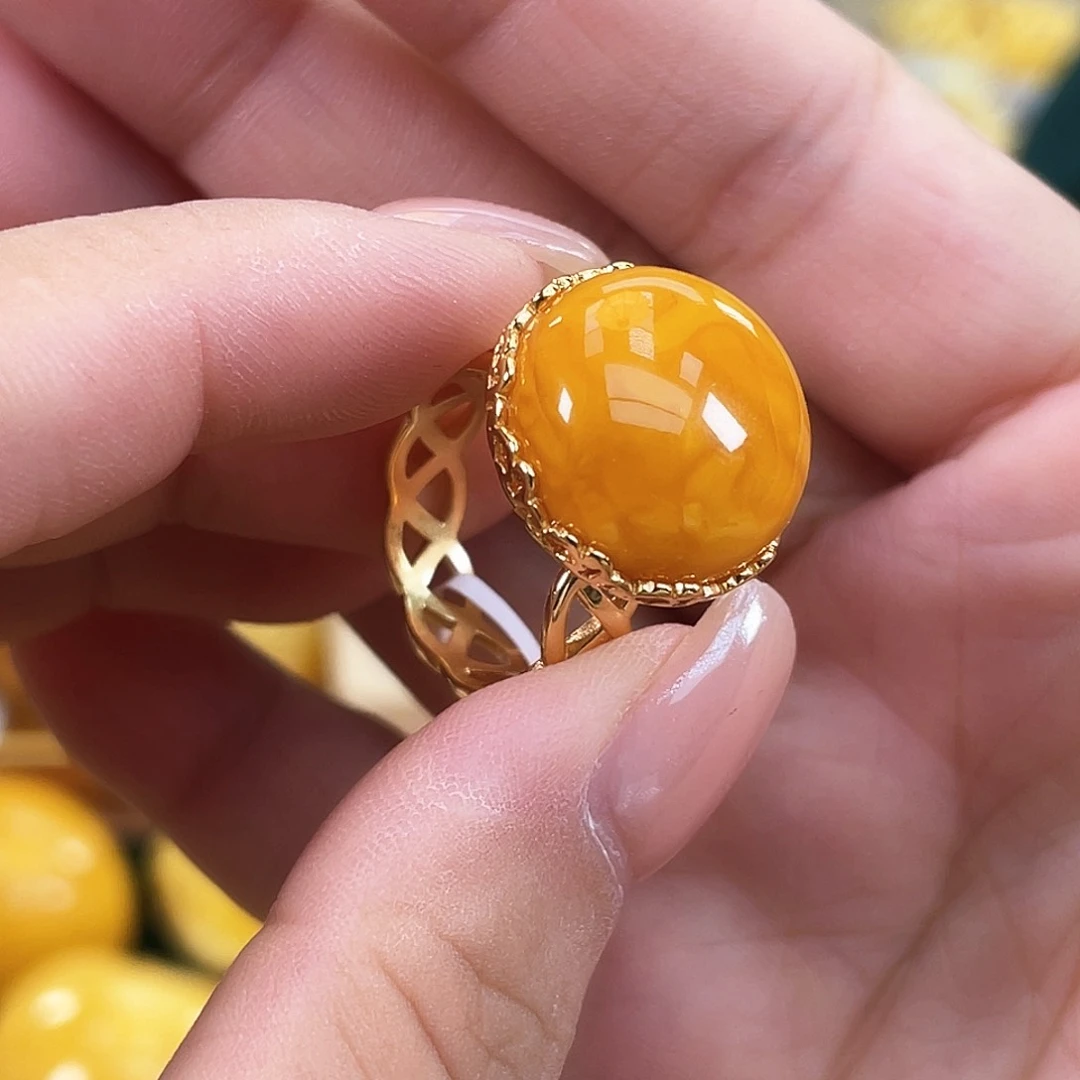 银S925镶嵌琥珀珠宝奇石多样性发其一h