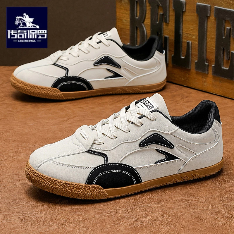 传奇保罗正版德训男鞋冬季百搭休闲板鞋青少年跑步运动软底阿甘鞋