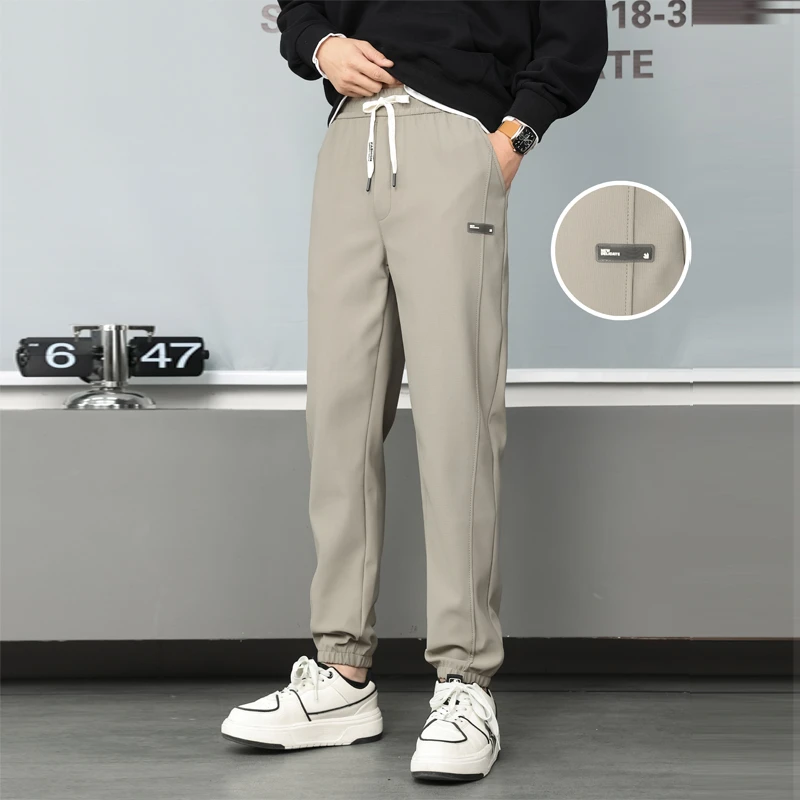 2025春秋款宽松显瘦男士潮流弹力束脚裤运动休闲百搭时尚速干卫裤