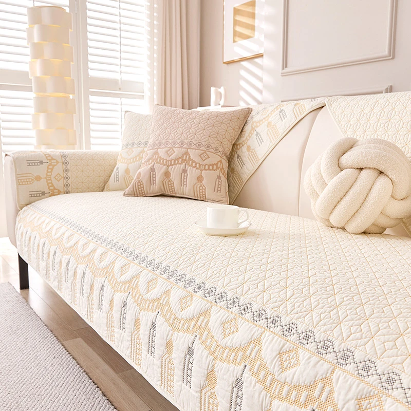 2025新款全棉清新沙发垫布艺防滑皮沙发套罩巾水洗棉坐垫四季通用