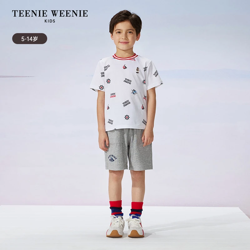 TeenieWeenieKids小熊童装25夏男童圆领短袖T恤打底衫TKRA252404B