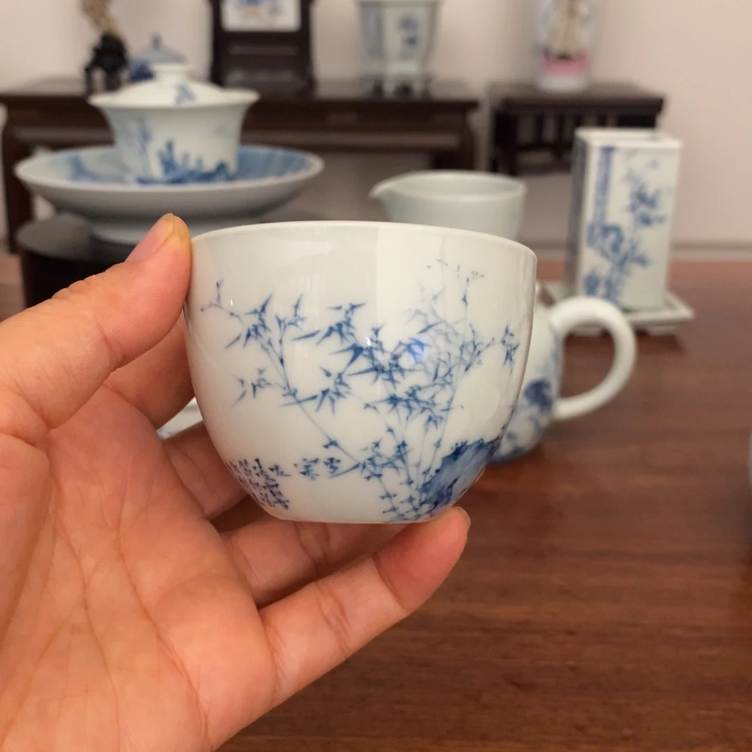 盛***泳景德镇艺术墨竹单杯