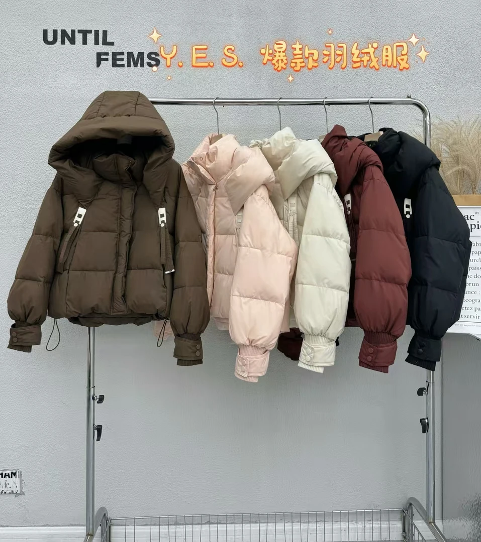 【600-700】2024秋冬季女装宽松加厚加绒外套百搭连帽棉衣外塔