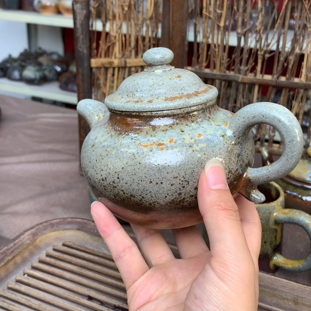 茶壶紫砂纯自然柴烧