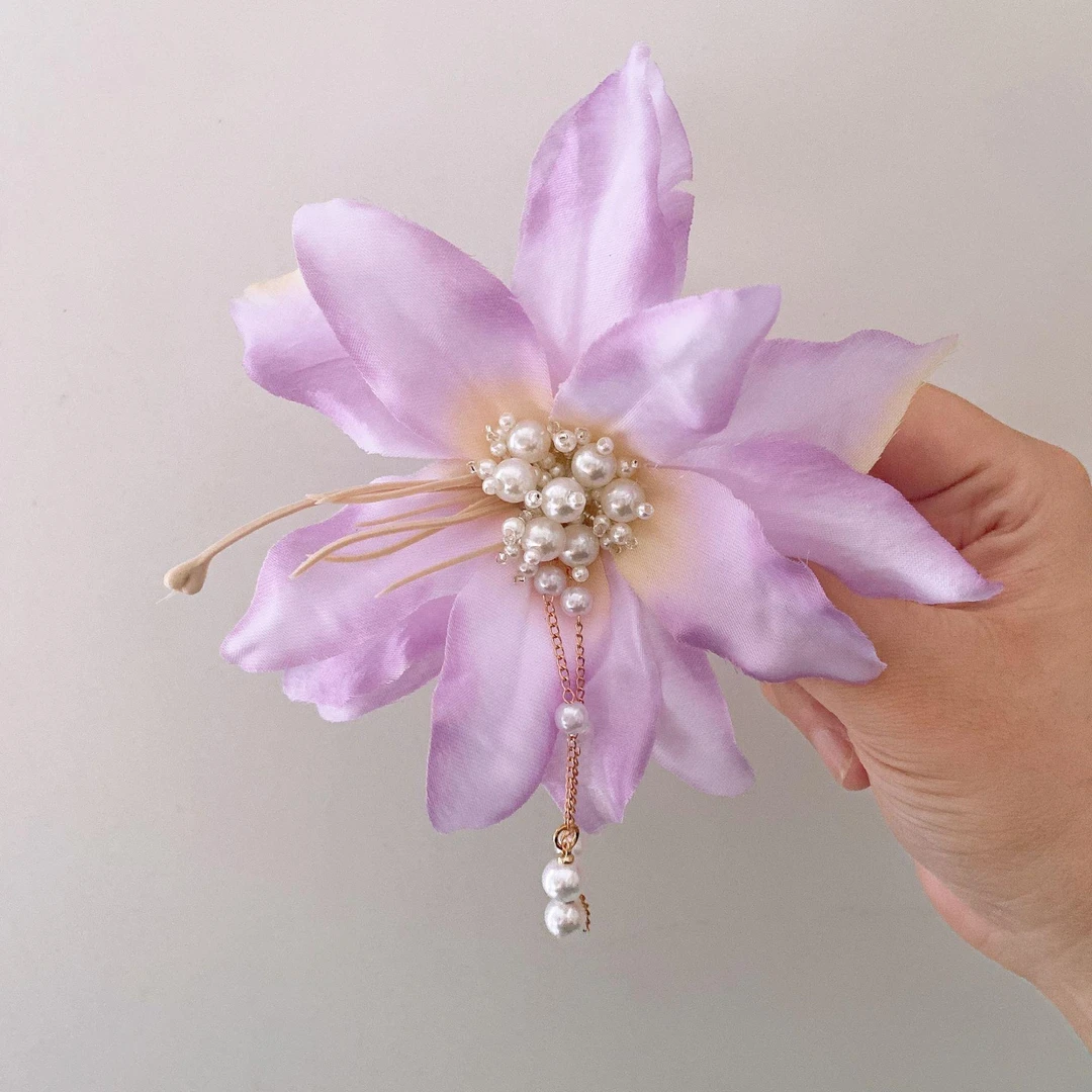 花漾公主~春季唯美花朵流苏发夹女甜美高级感侧边刘海夹发饰