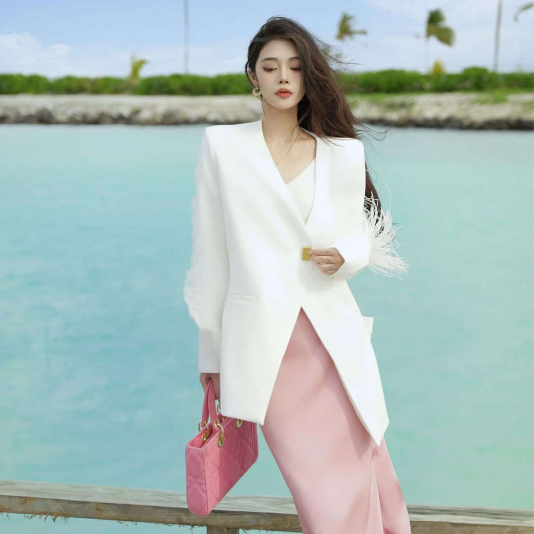 MD君君原创【欧美博主】 2025春季设计师重工时尚气质西装外套