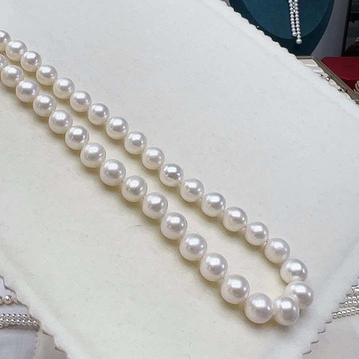 淡水珍珠颈饰银S925镶嵌➕8高品冷白