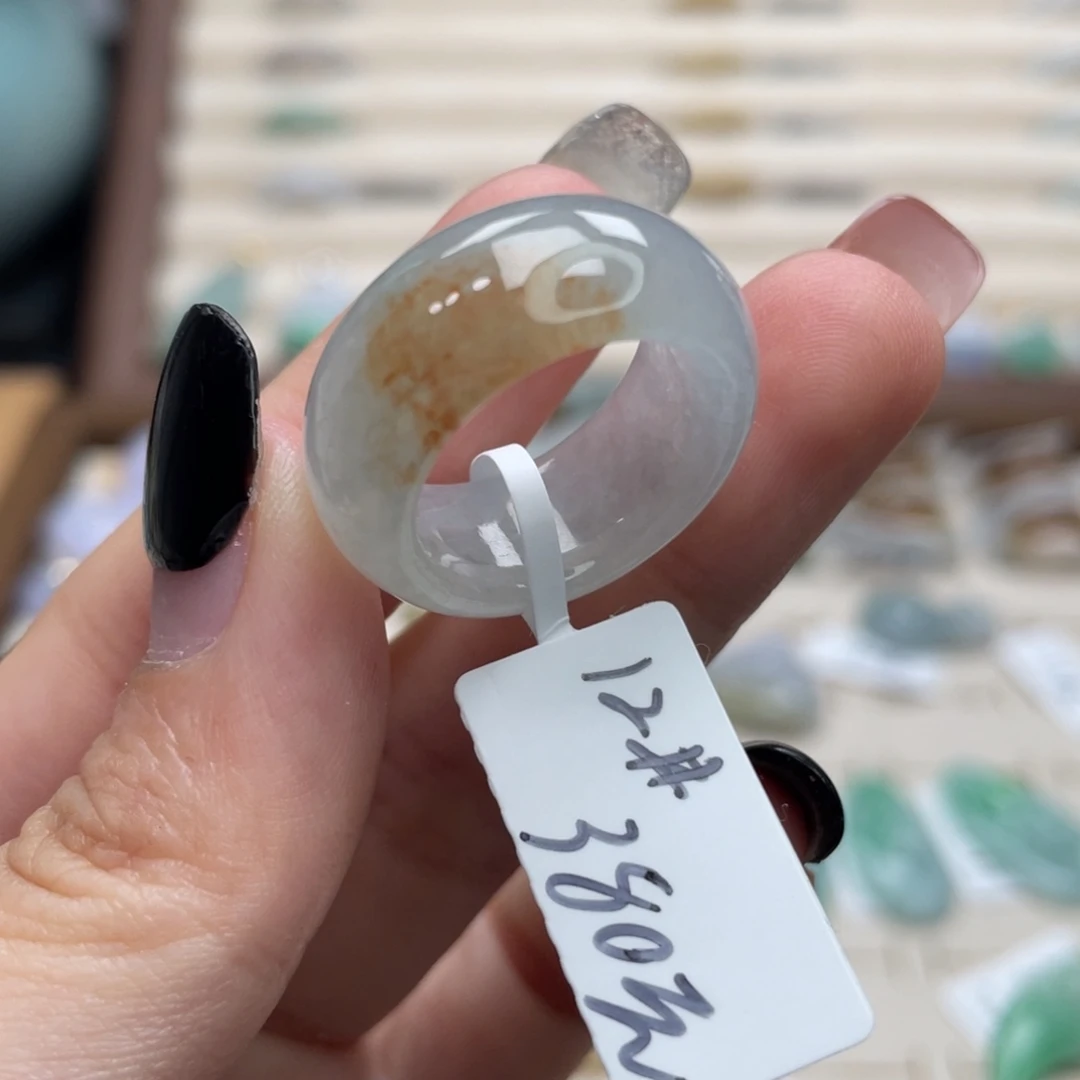 翡翠未镶嵌戒圈a28港圈12冰胶冰蓝墩墩