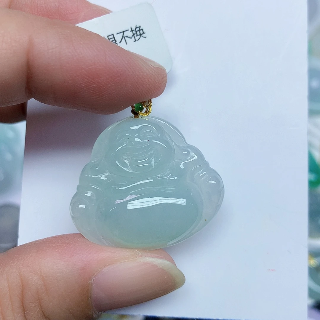 翡翠18K金镶嵌颈饰45789