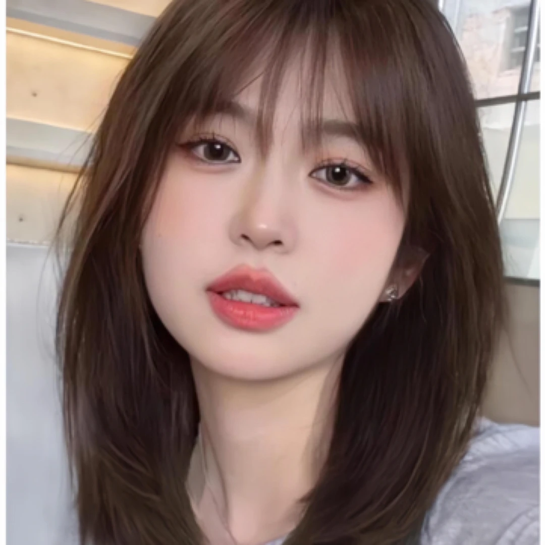 女士全头套35厘米假发 自然减龄 蓬松锁骨发真人发丝