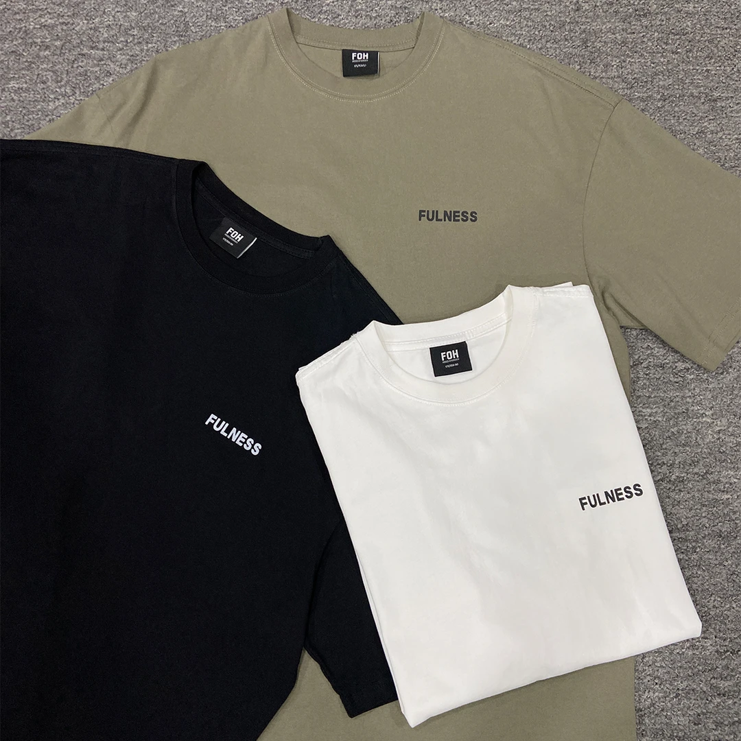 水洗字母印花圆领短袖T恤男新款美式宽松百搭情侣体恤