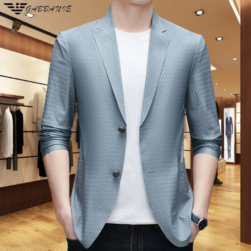 意大利专柜男士轻奢防晒西装夏季薄款时尚帅气韩版中青年纯色外套