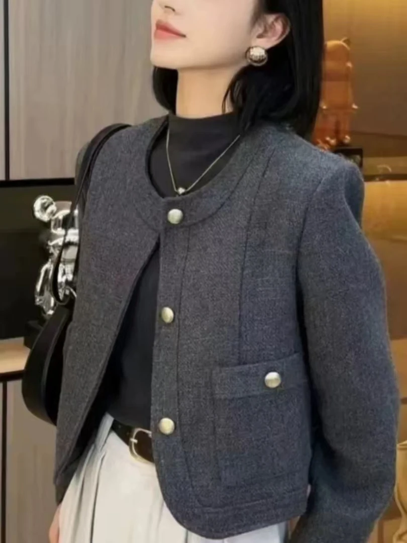 新款时尚百搭显瘦简约气质小香风外套