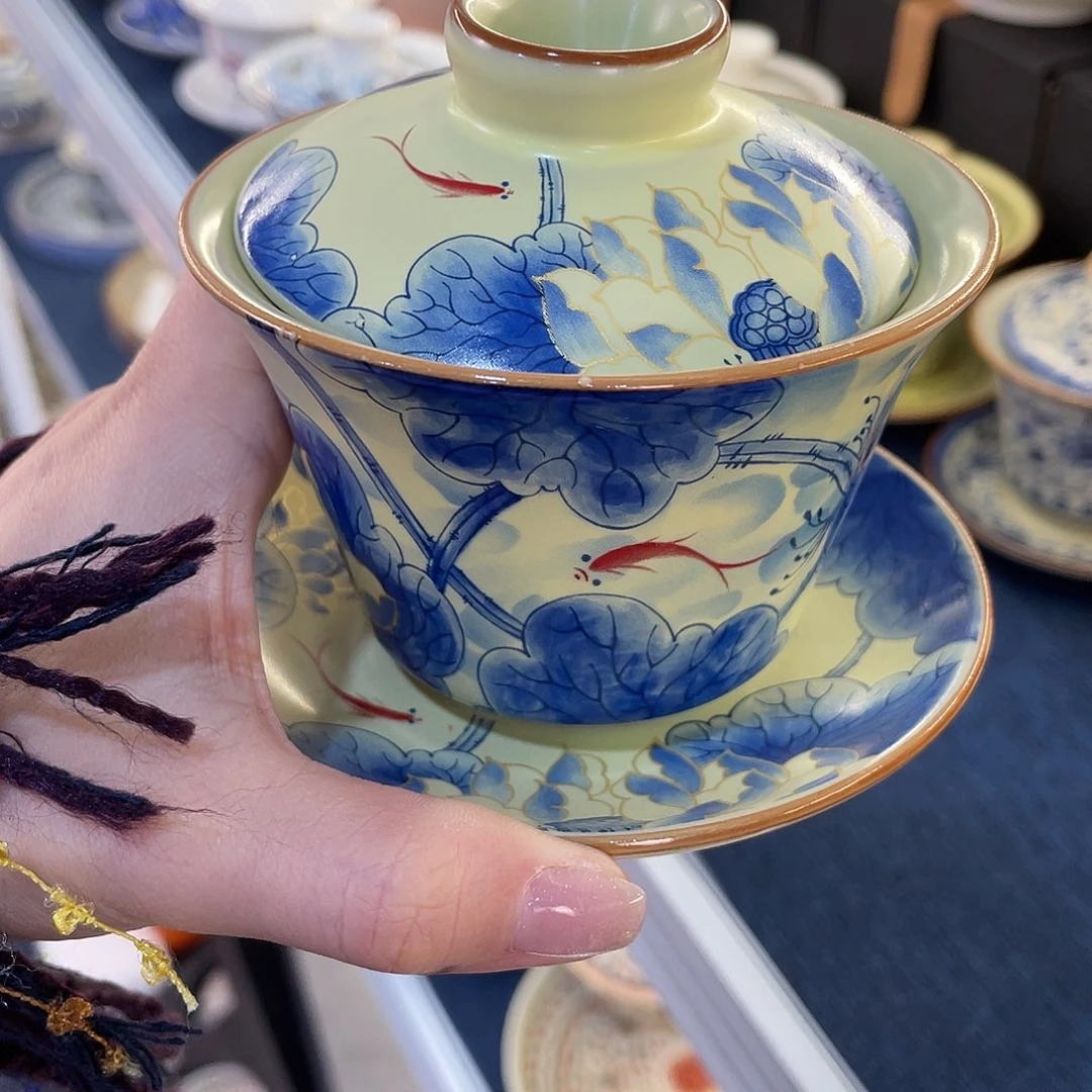 陶景德陶瓷盖碗茶具