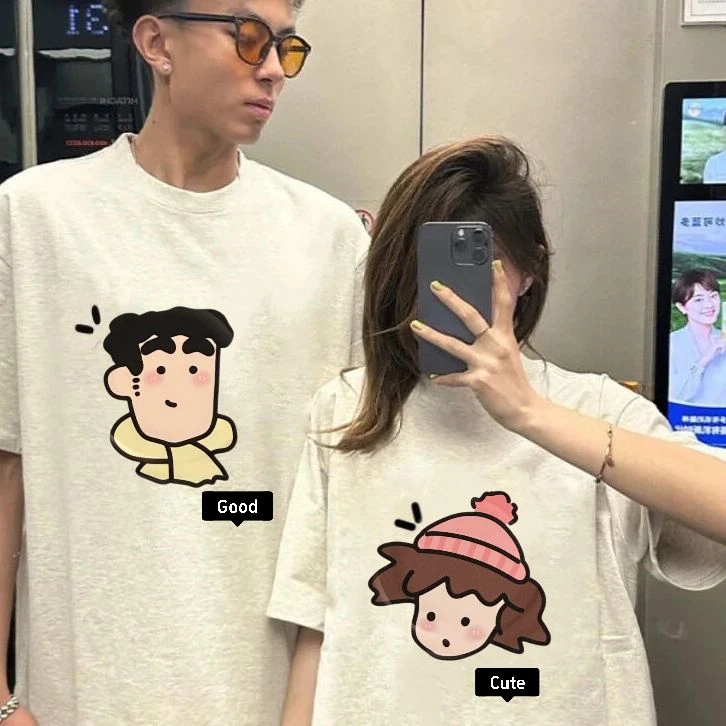 不一样的情侣装夏装t恤roora潮流2025新款夏季纯棉短袖高级感超火
