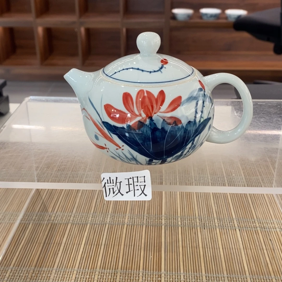 釉下彩老陶泥手工绘制