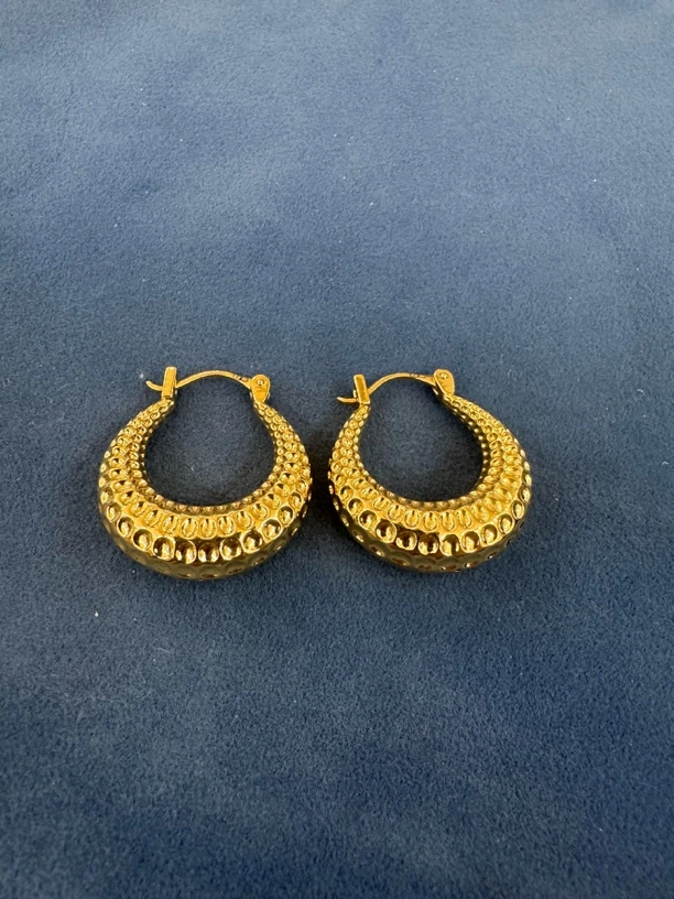 6-ES【聚鑫黄金】足金999 月球耳饰