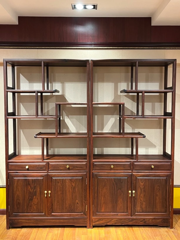 东非酸枝明式素面博古架