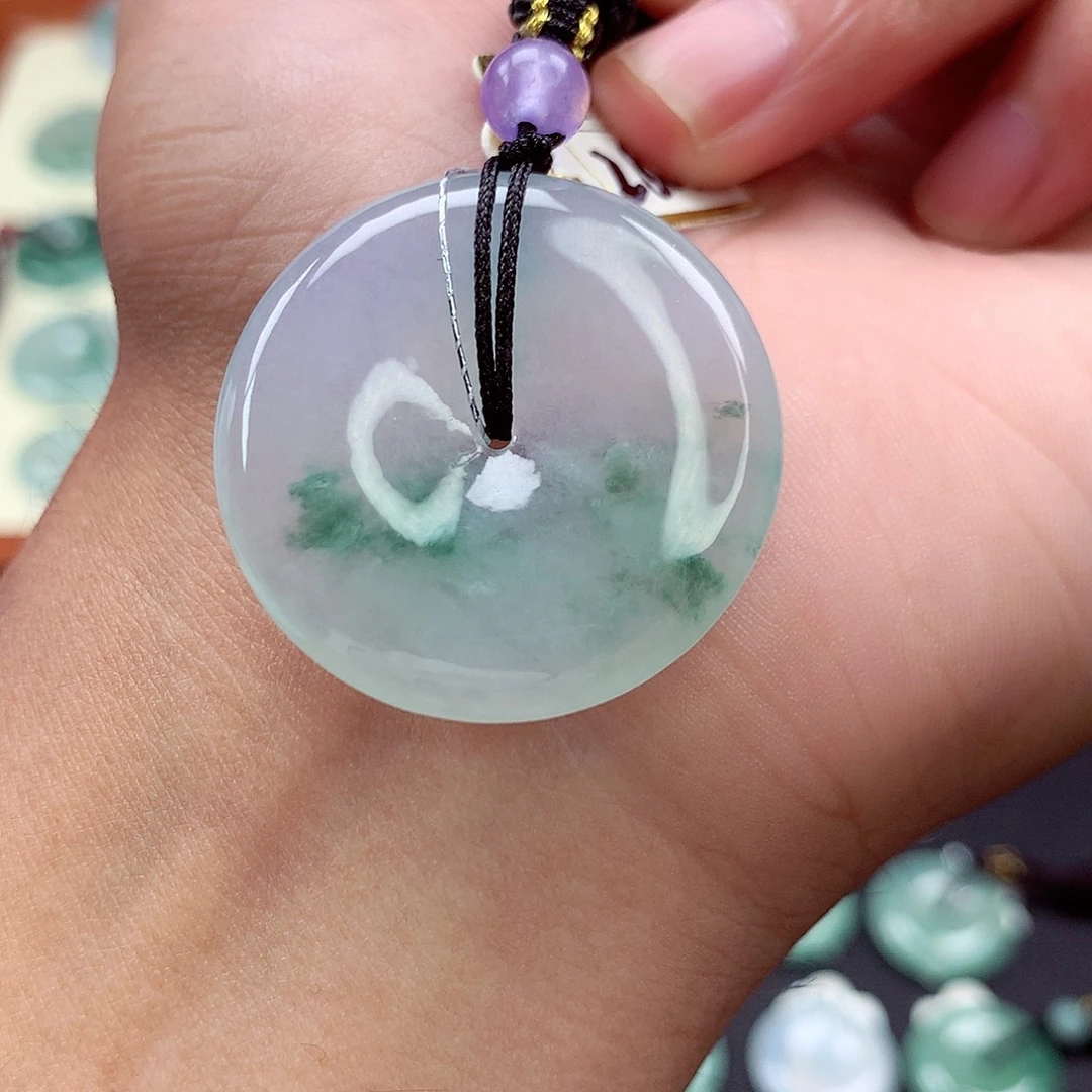 翡翠未镶嵌颈饰67 尺寸32.4-5.7