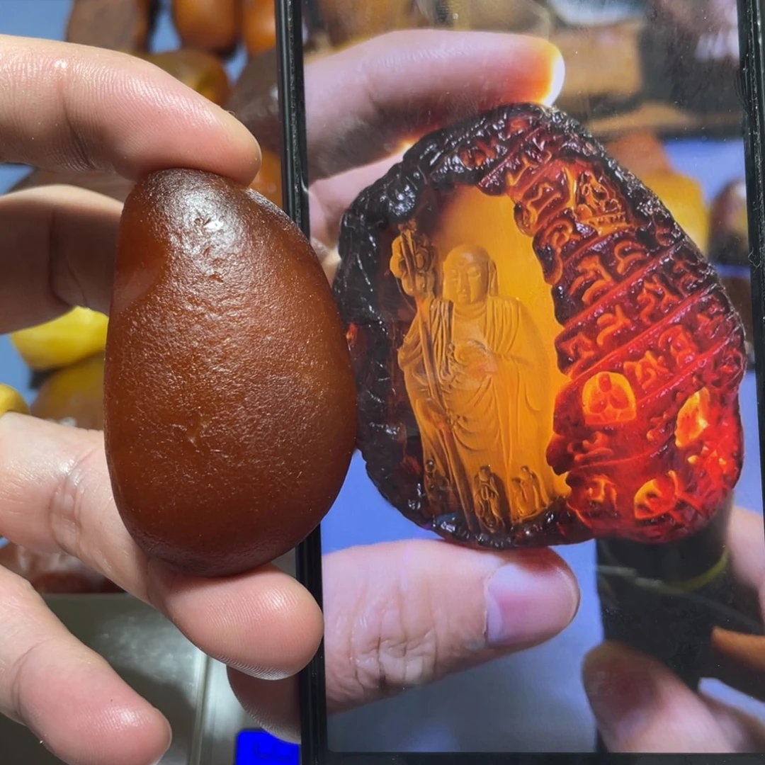 定制蜜蜡未镶嵌洞雕各种守护神，悟道，寻佛等等