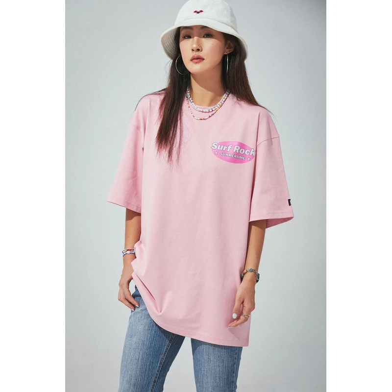 传呼社群bpc特别线  88号码印花款廓形落肩宽松 多巴胺穿搭T恤