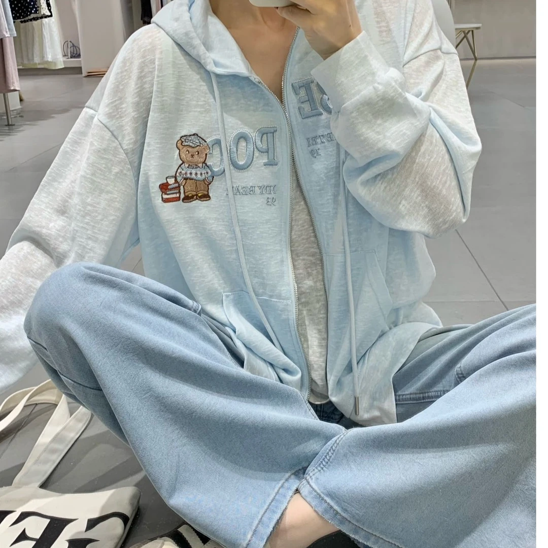 【泰迪熊防阳外套】夏日刺绣S8337泰迪熊雪花亚麻防阳外套运动