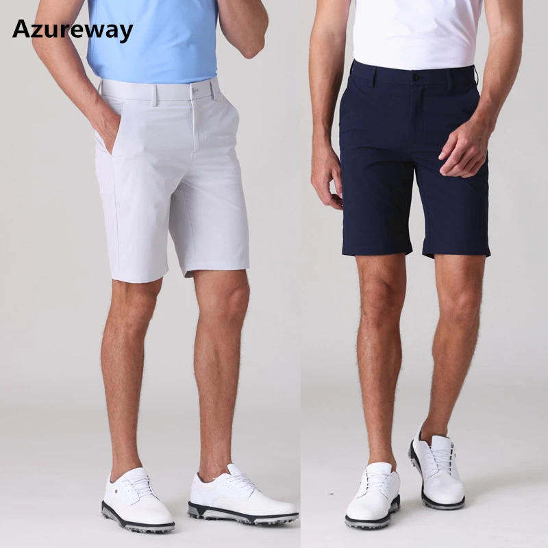 Azureway高尔夫男松紧腰短裤透气速干弹力修身五分裤GOLF运动球服
