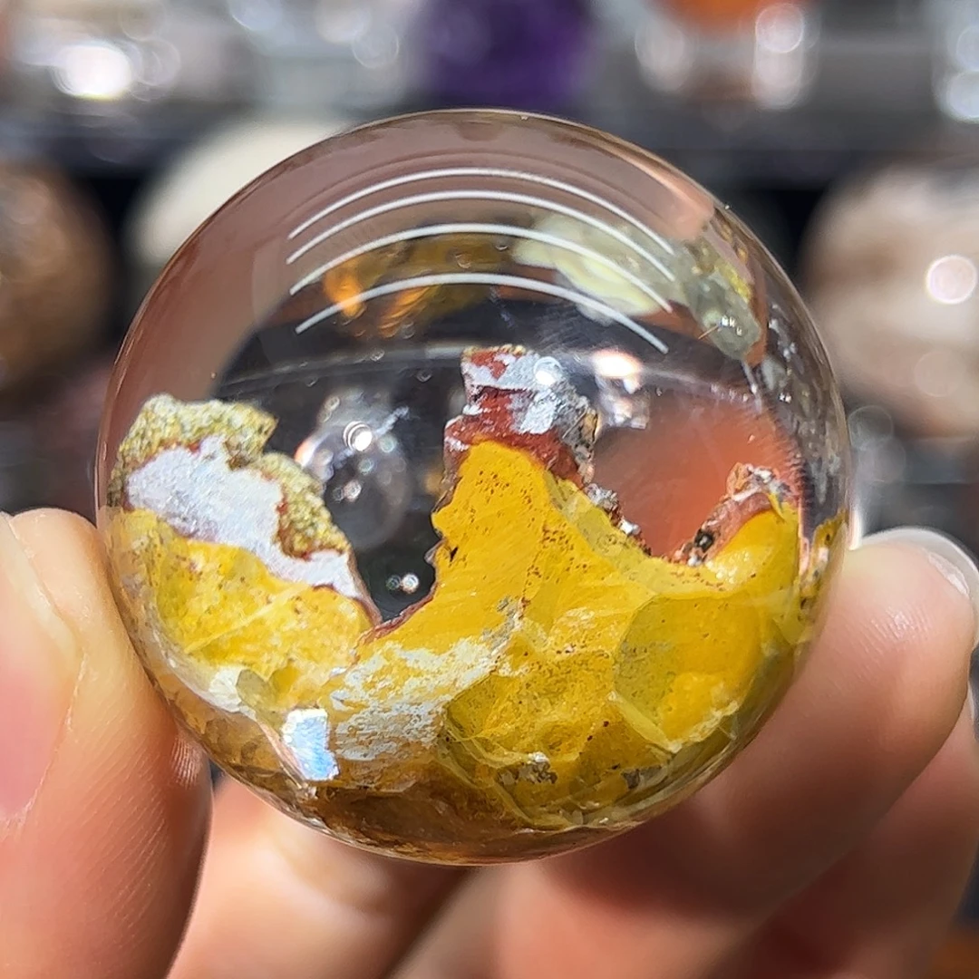 珠宝半成品未镶嵌水晶日照金山40mm