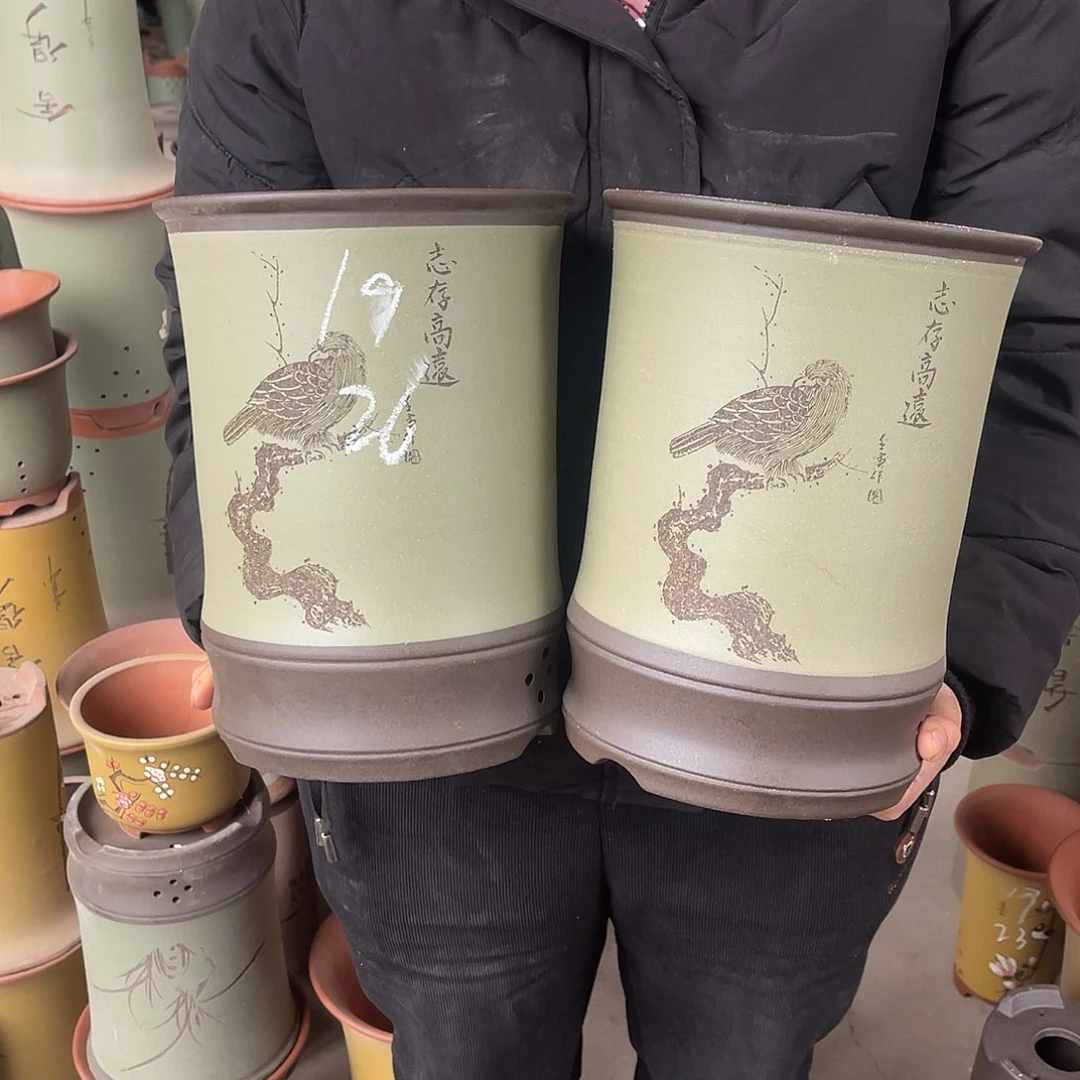 紫砂宜兴紫砂兰花盆