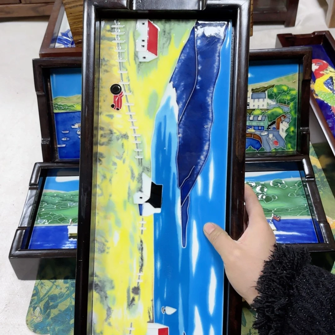 瓷片43.18老榆木实木茶台微瑕