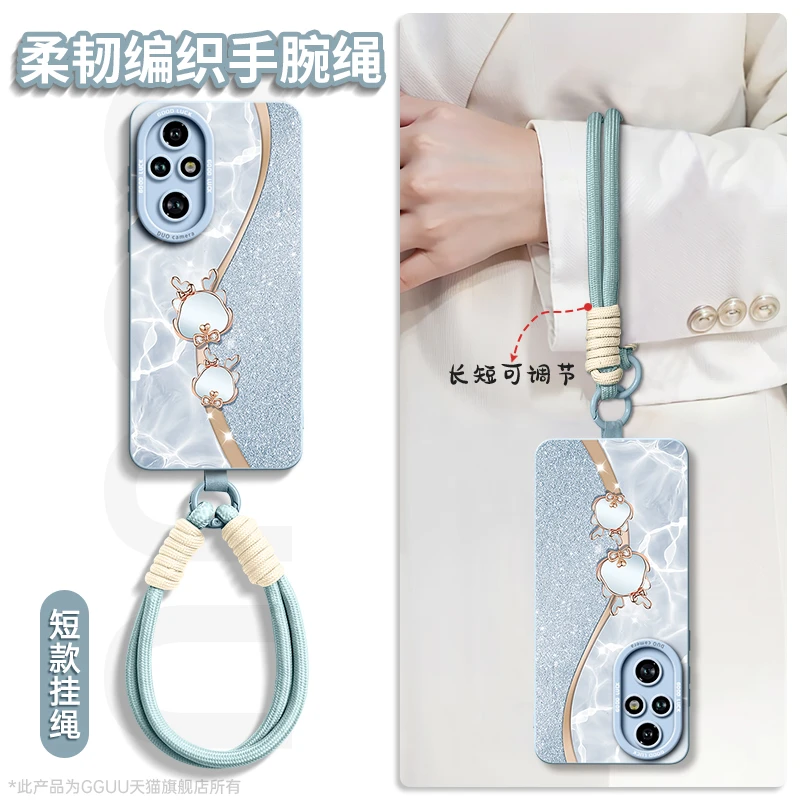 适用荣耀200pro手机壳200腕300链300pro带挂绳硅胶高级感pro的套h