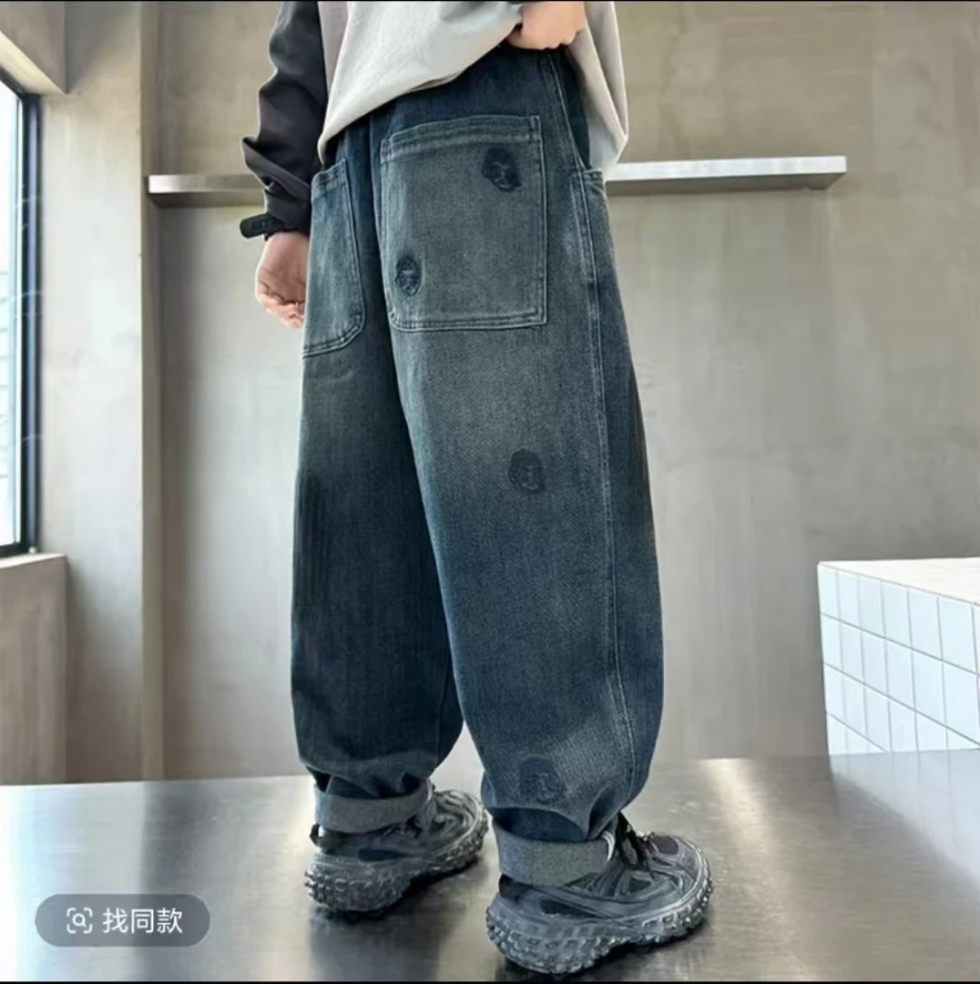 儿童牛仔裤2025春秋款新款中大童帅气裤子休闲长裤潮时尚百搭夏