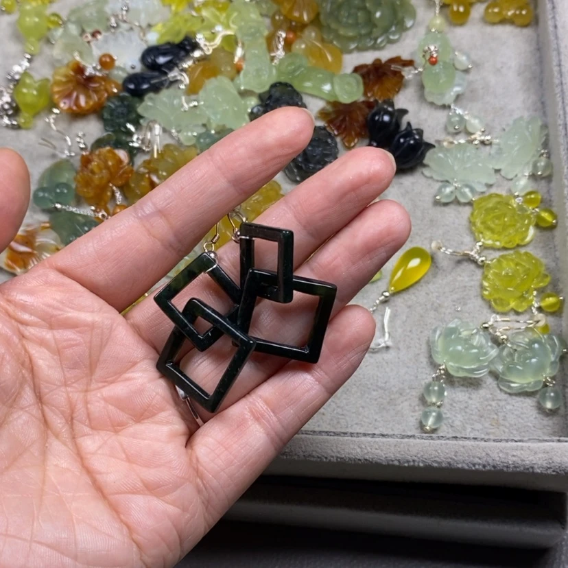 【闪购商品】未镶嵌蛇纹石玉挂件耳饰耳环项链