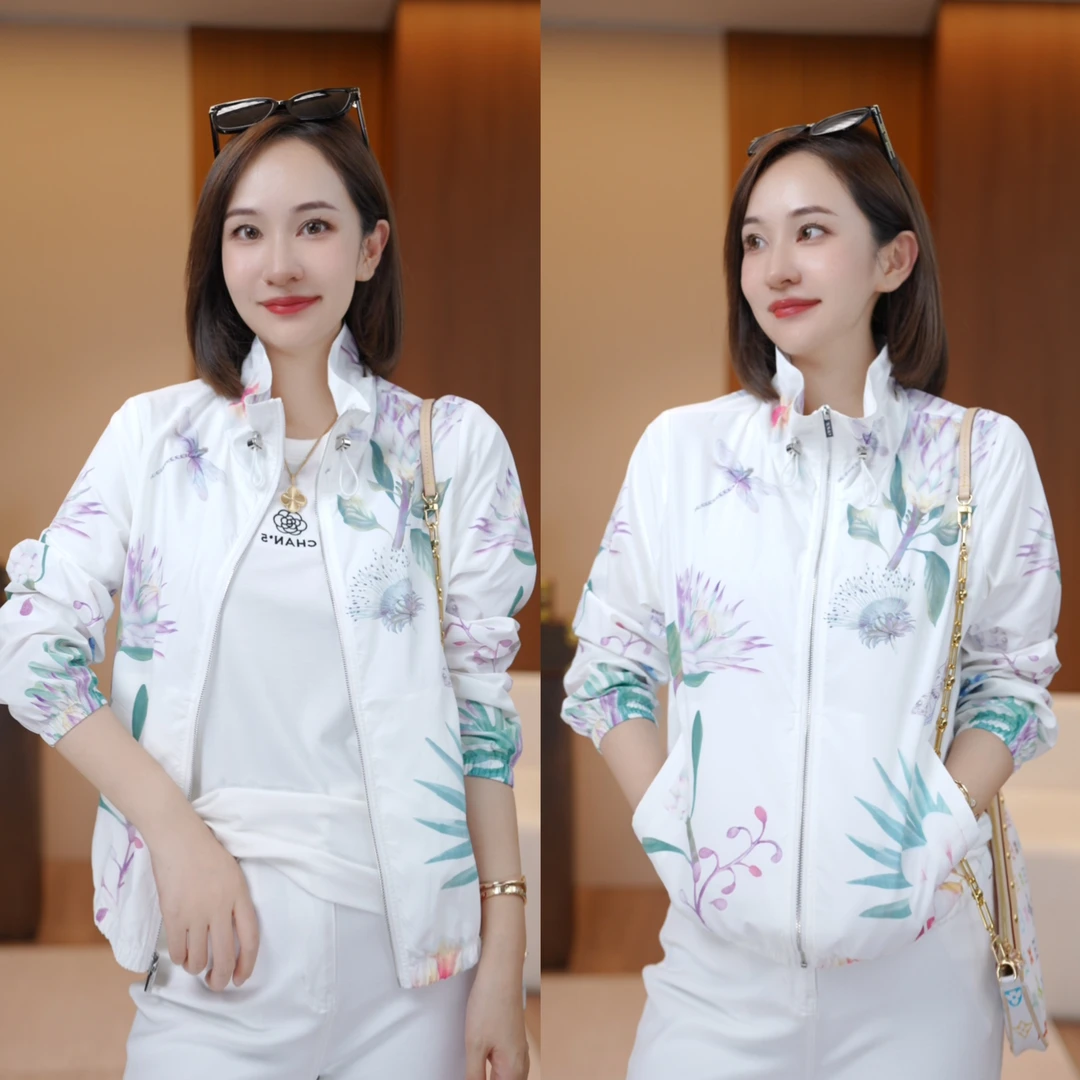 JDND轩羽【荷塘月色】UPF50+防紫外线时尚花苞领外套XY25261