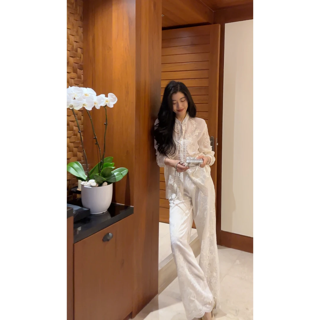 N.COU妮蔻25春新款国风新中式高级感奢重工绣花衬衫套装女DY80320