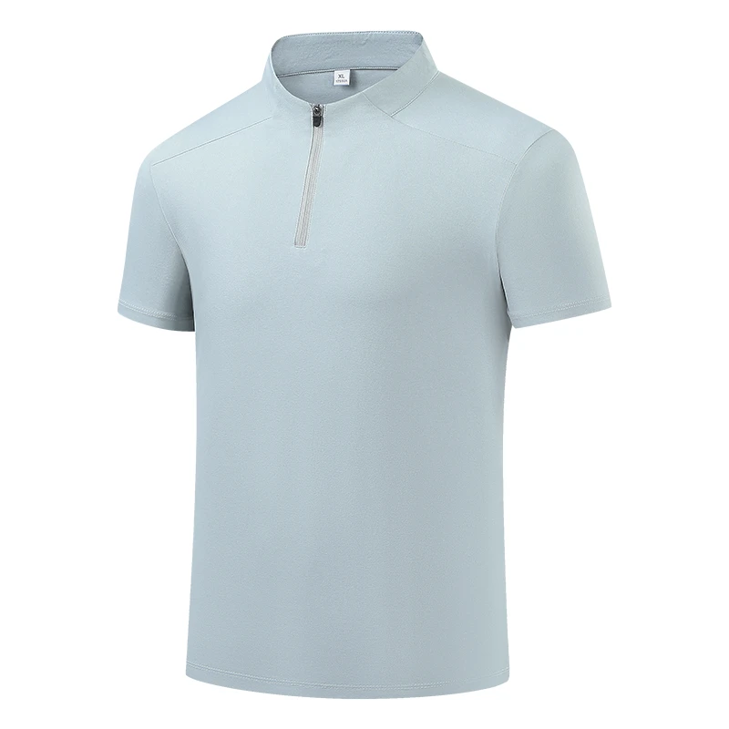 皮尔卡丹2025夏季高品质冰丝T恤男女立领宽松透气高弹力速干短袖