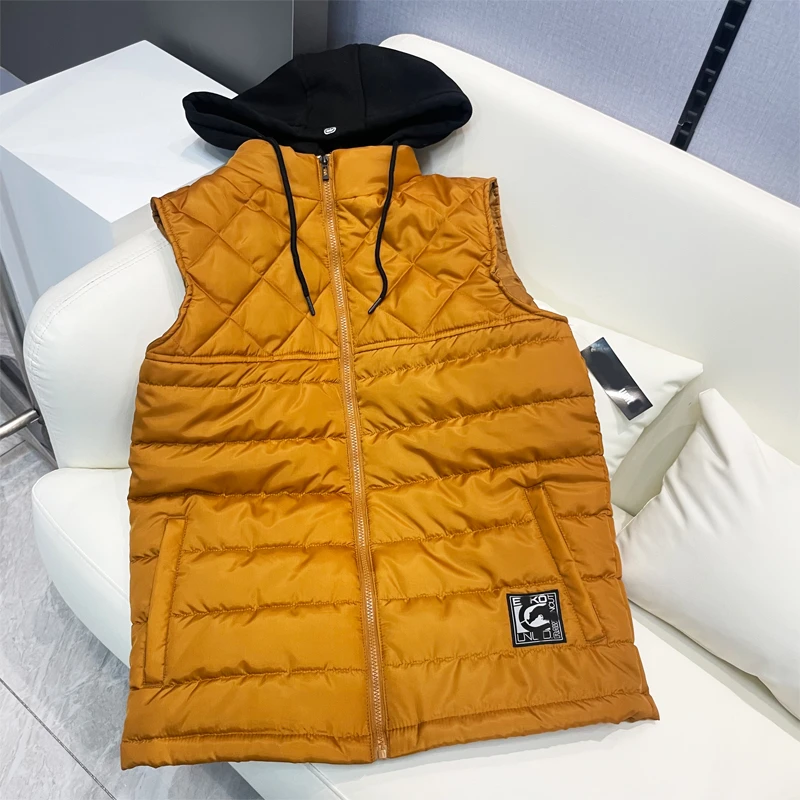 （双色马甲）冬季新款纯色保暖休闲百搭修身连帽马甲外套D