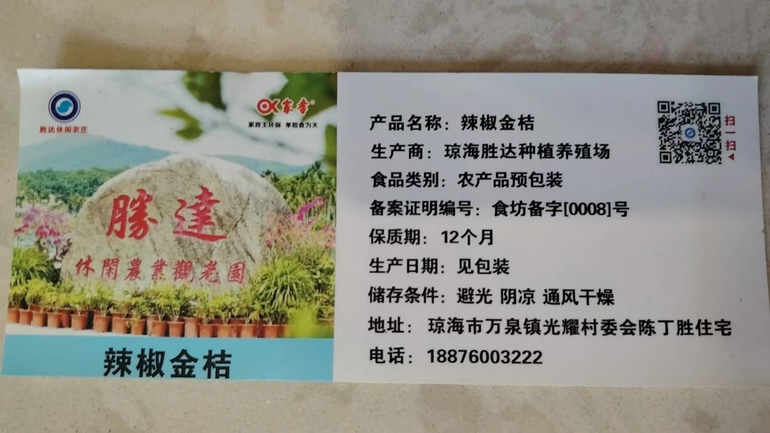 琼海胜达【辣椒金桔】琼海特产农家自制下饭菜瓶装400g
