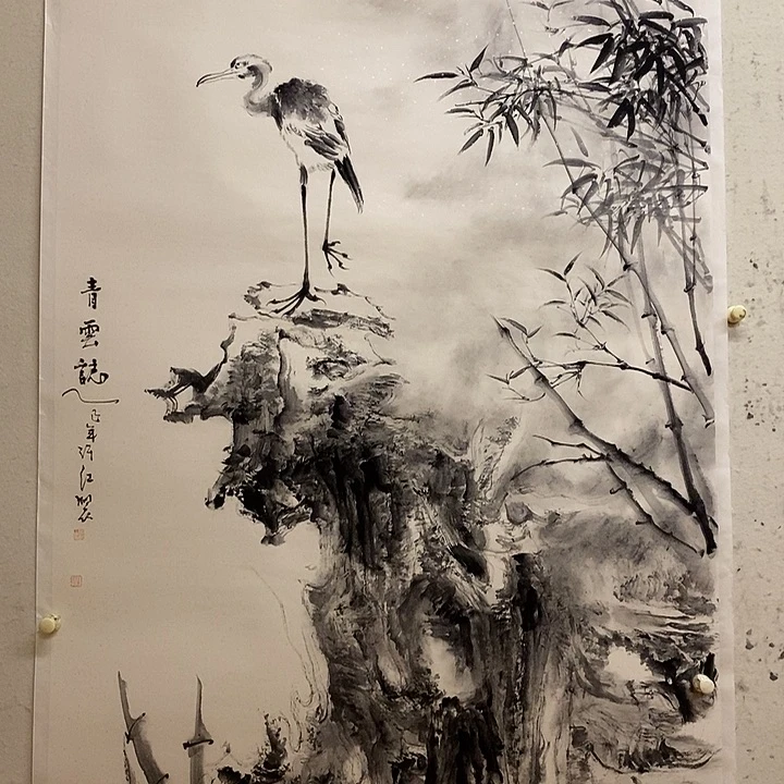 国画水墨丹青画卷作品