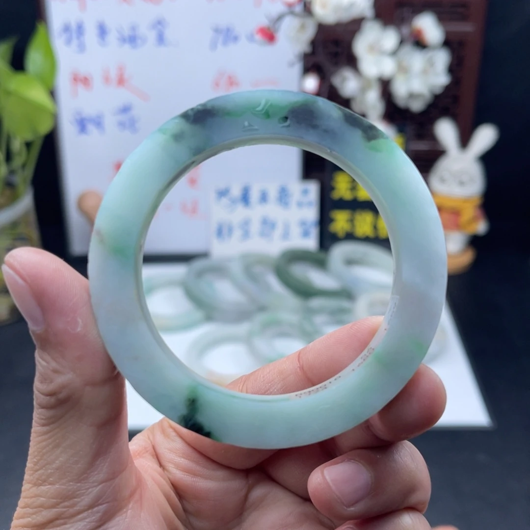 定制翡翠未镶嵌55-57正圈手镯
