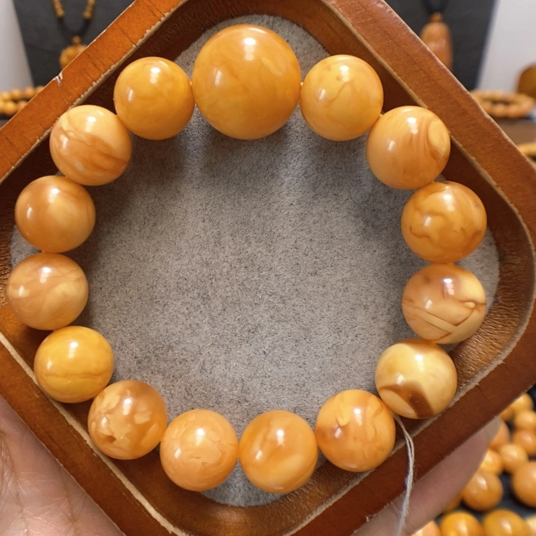 未镶嵌蜜蜡手串蜜蜡