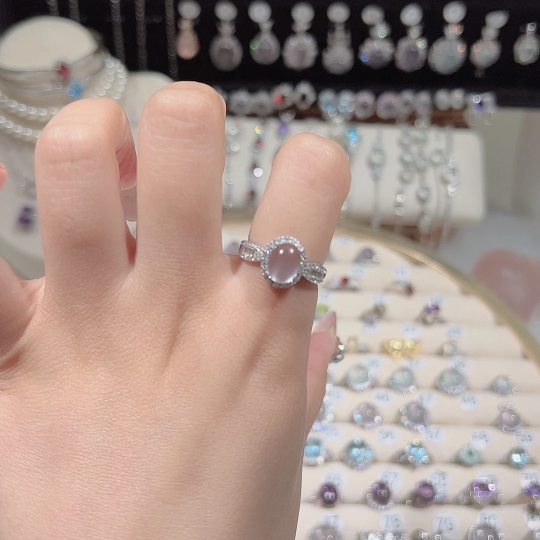 银S925镶嵌戒指芙蓉石