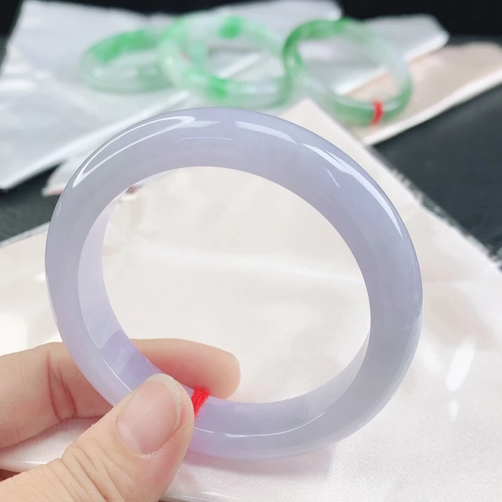 翡翠未镶嵌手镯57紫罗兰翡翠手镯