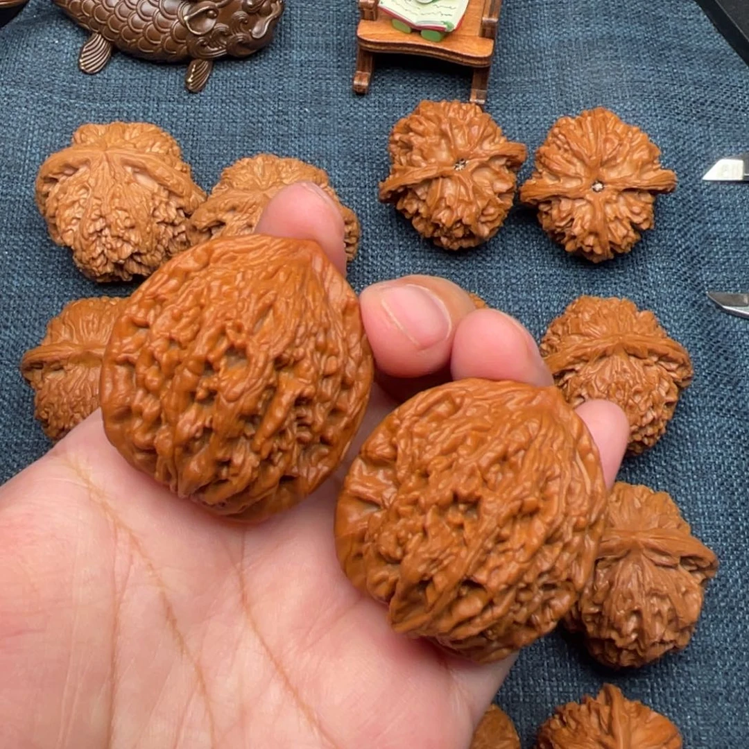 把件文玩核桃36麦穗虎头全品