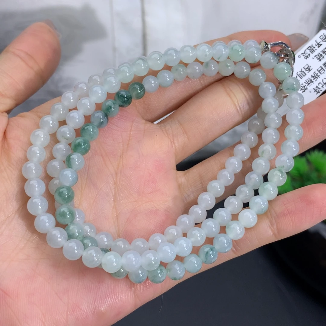 手串翡翠未镶嵌卡5.3胶润飘花项链