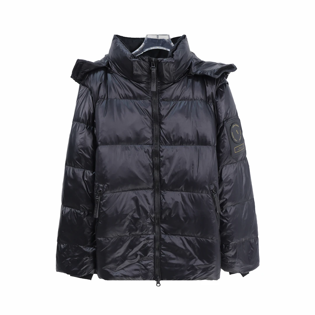 连帽亮面宽松压格高级感百搭气质羽绒服U213