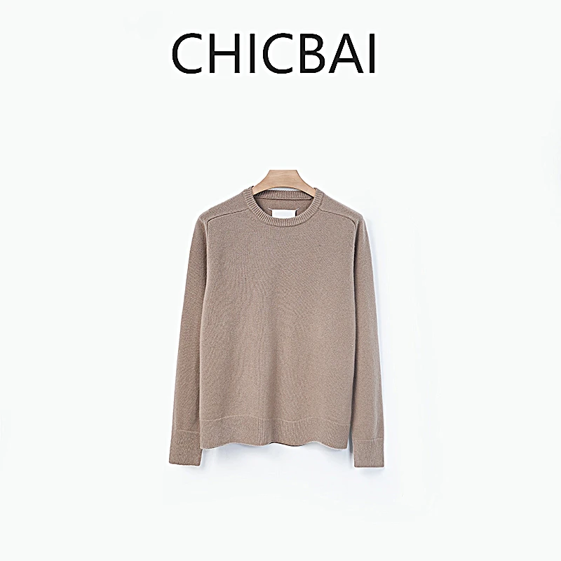 CHICBAI 松茶可可 松弛拉满极简套头澳毛羊毛毛衣