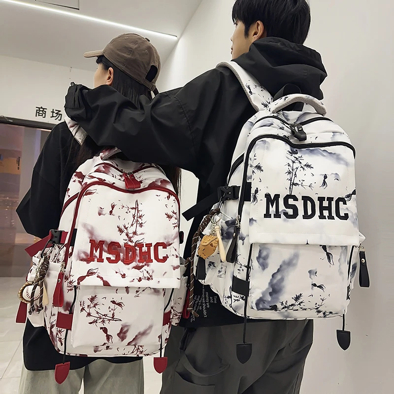 初中生书包女简约个性甜辣风痞帅潮酷男士高中大学生休闲双肩背包