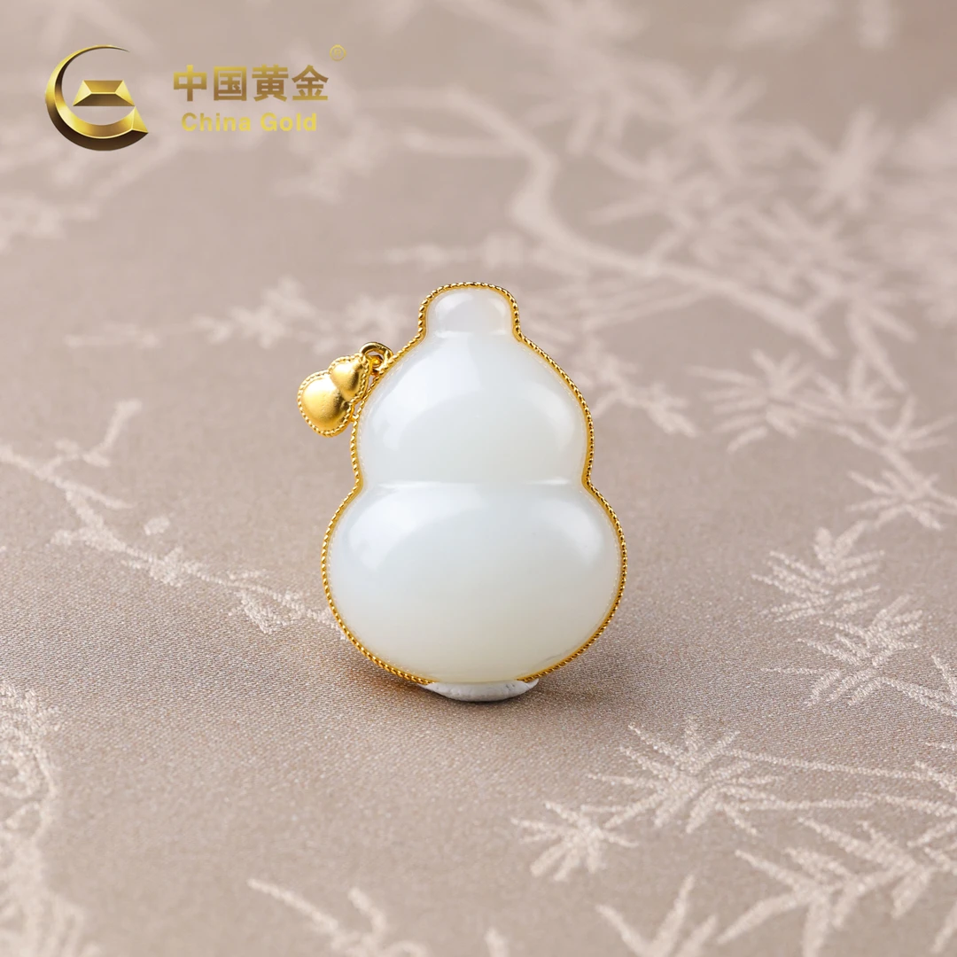 【中国黄金】霄玥 | 和田玉*吊坠*18K金镶嵌-D10510-格
