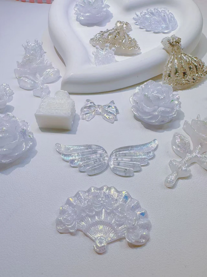 ❤️[纯白花嫁]❤️夜光细闪大花花混合配件手工DIY配件